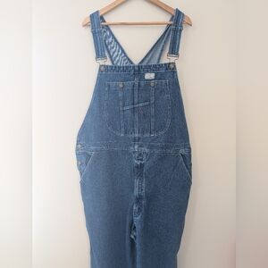 Hisea Stone Wash Denim Bib Overalls Men’s 42x28 (44” Waist)